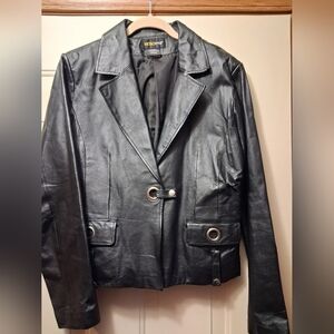 Womens Black Moto Leather Jacket
